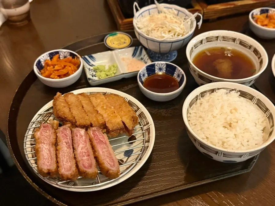 A plate of Gyuen-dang's signature striploin gyukatsu