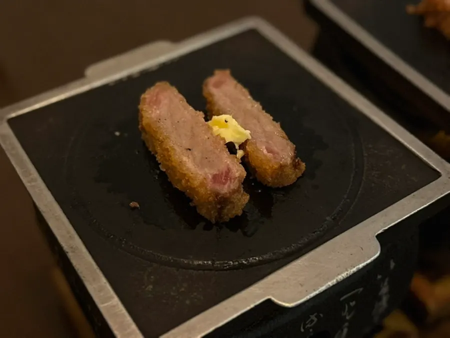 Gyukatsu grilled with butter on top