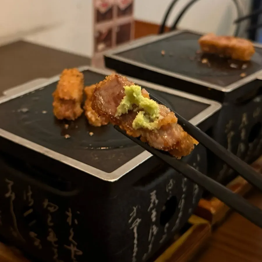 Gyukatsu served with the special sauce