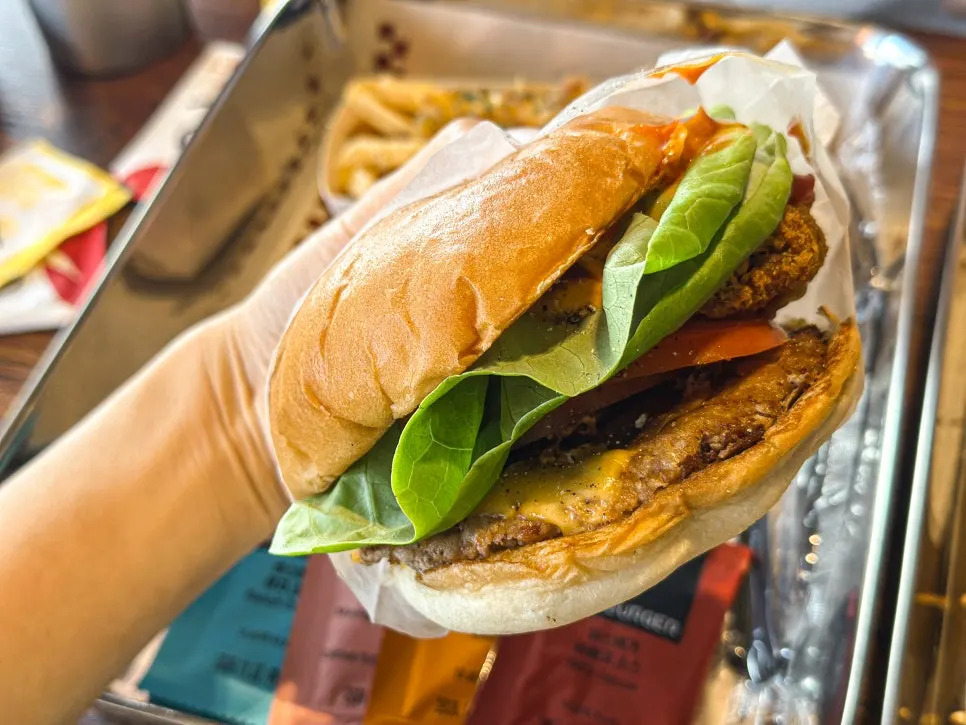Sriracha cheese burger with melted cheese