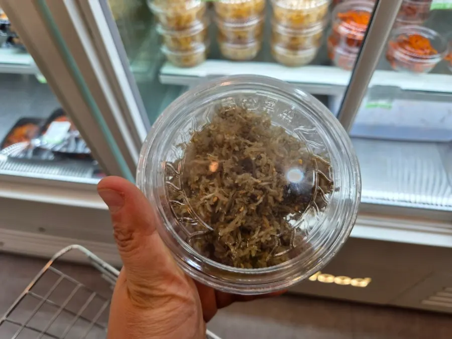 Close-up of packaged side dish containers at Gukaechan