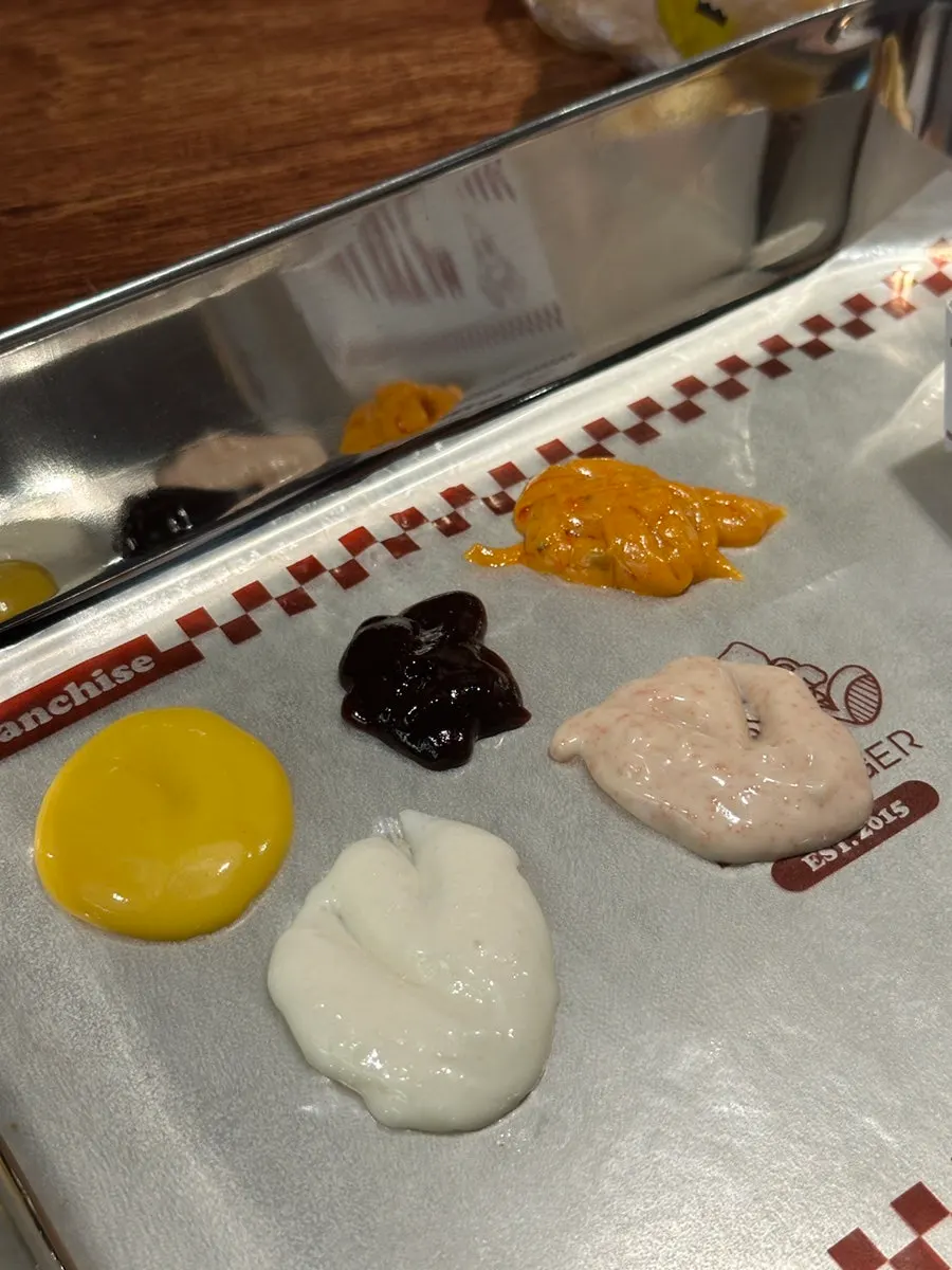 A full Base Burger order spread