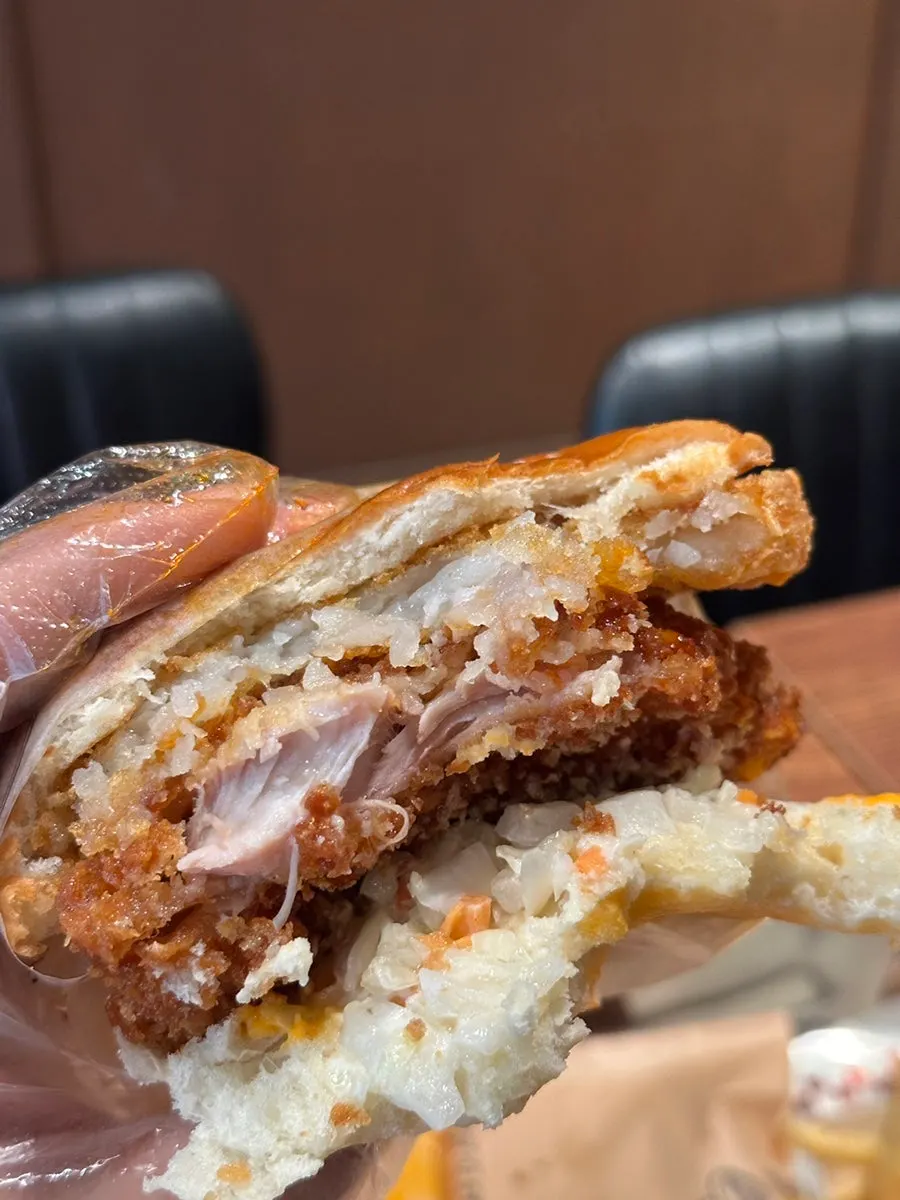 Plastic gloves provided for handmade burgers