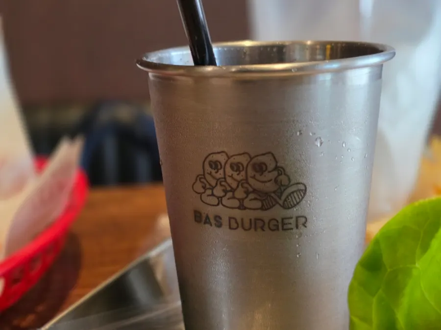 Zero Coke and a handmade burger meal