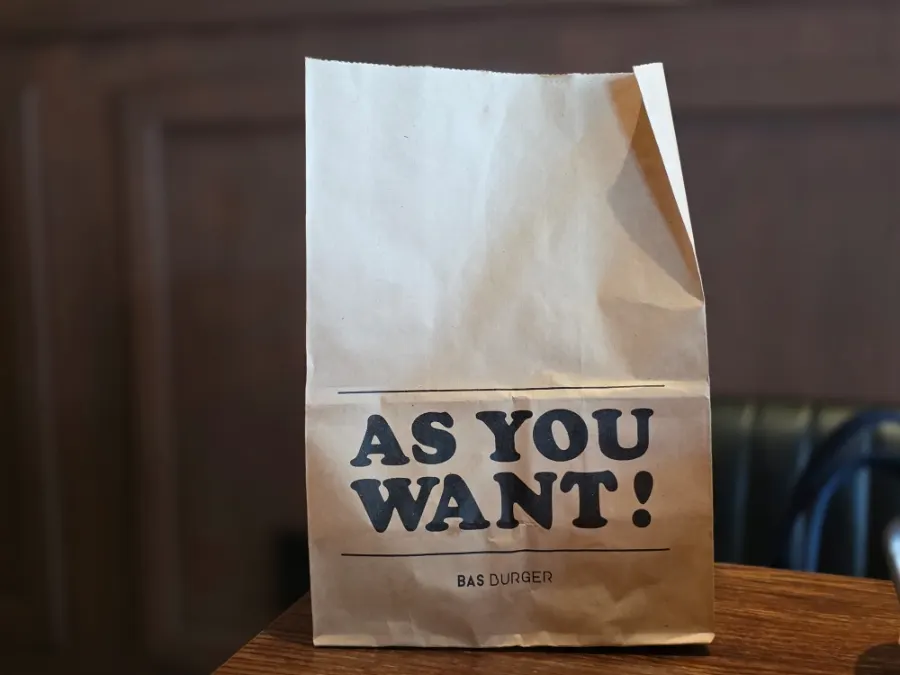 Base Burger menu packed for takeout