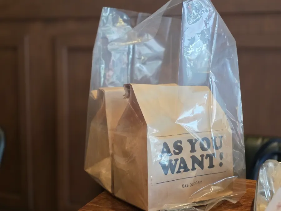 Base Burger takeout order spread