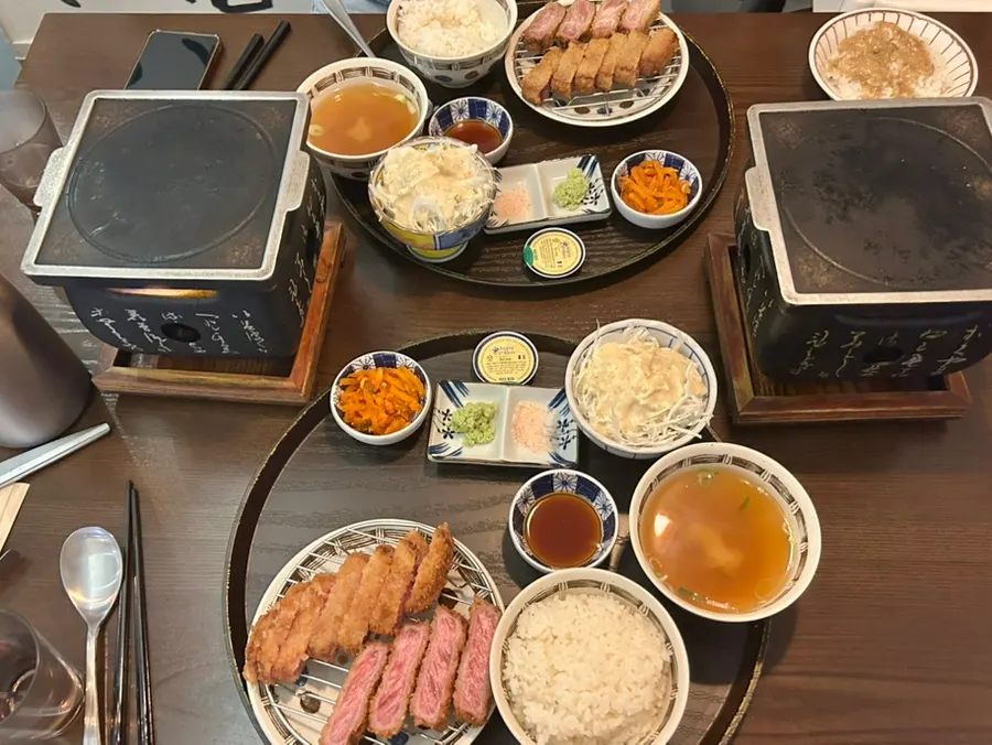 안심과 채끝 규카츠 한 상
