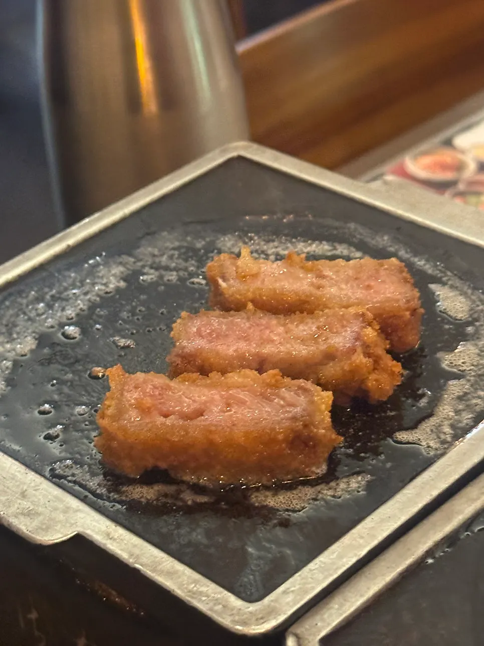 Isigny butter melting on the grill plate