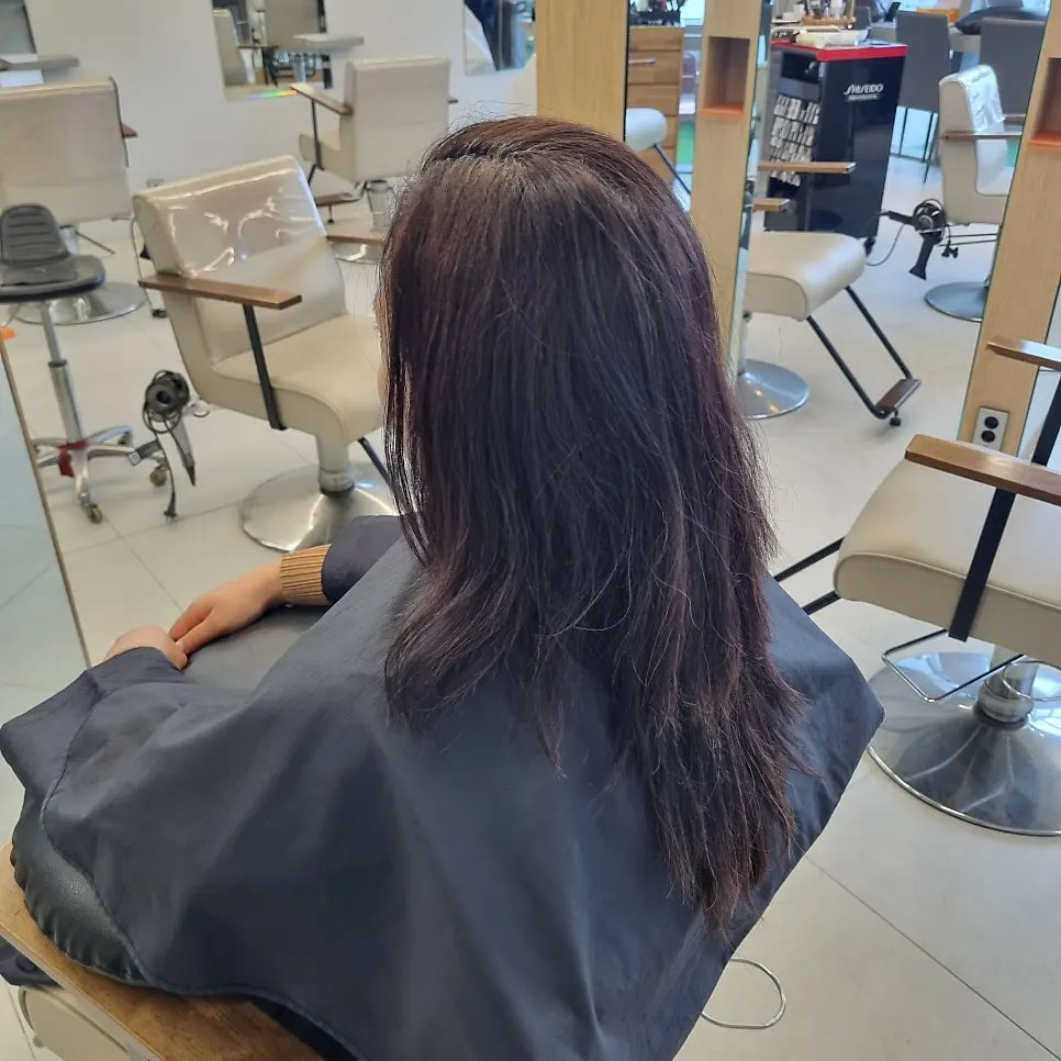 Hair before the gray coverage treatment