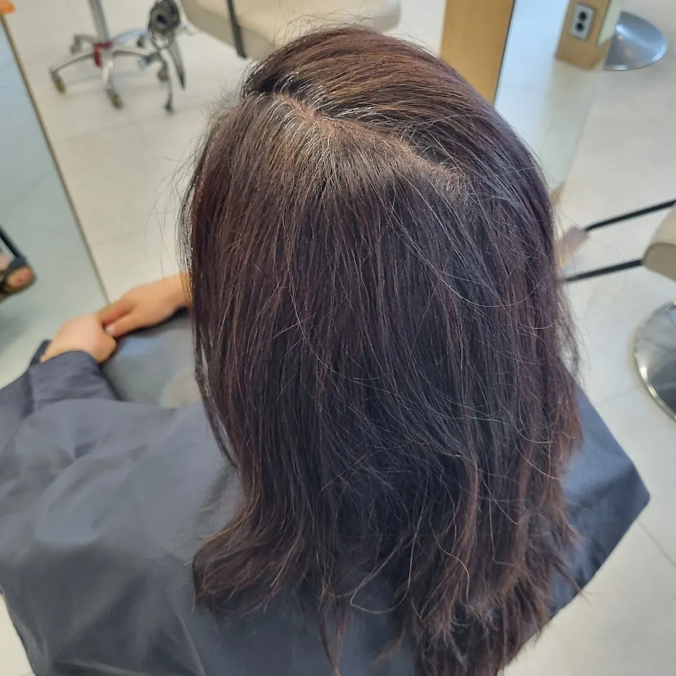 Hair checked before treatment during the color consultation