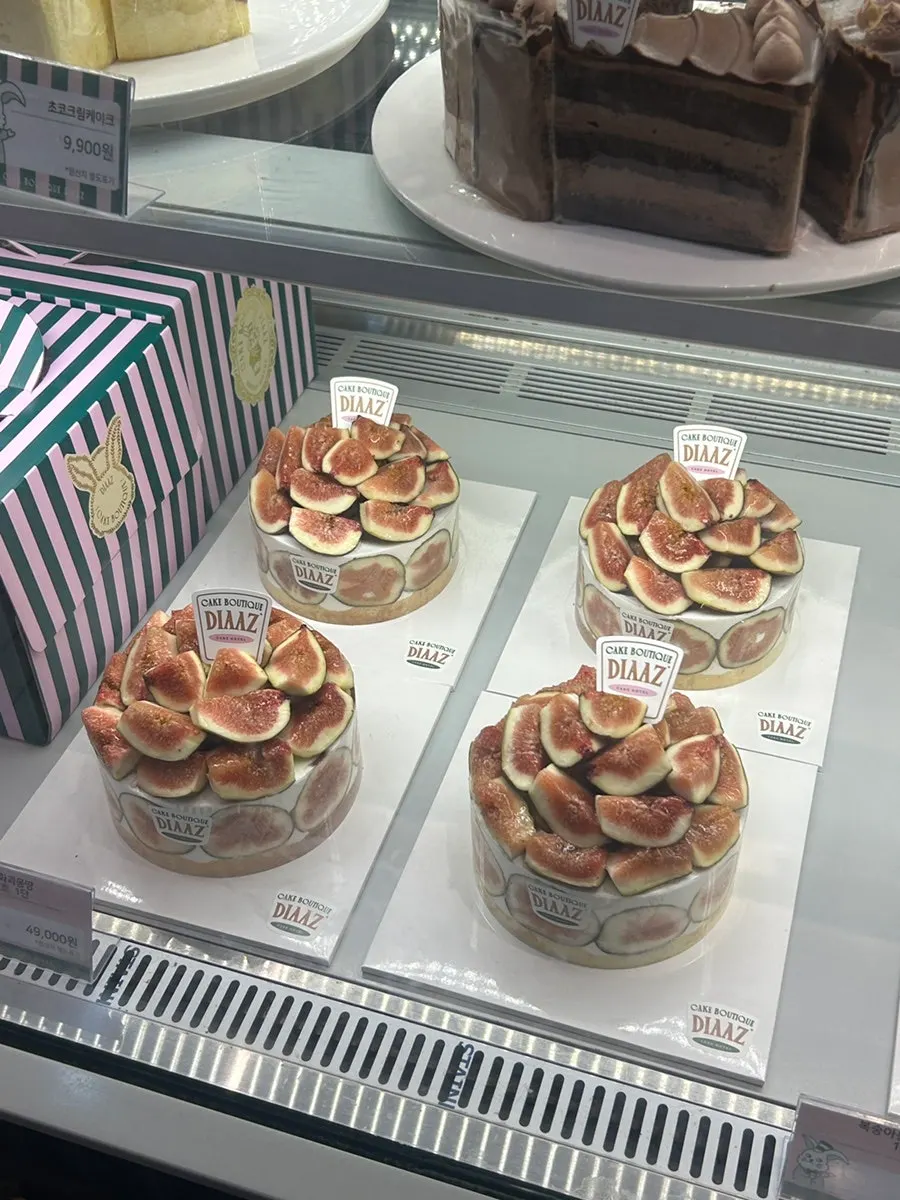 Various slice cakes on display