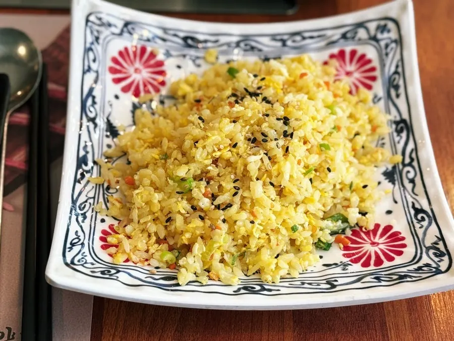Plate of egg fried rice