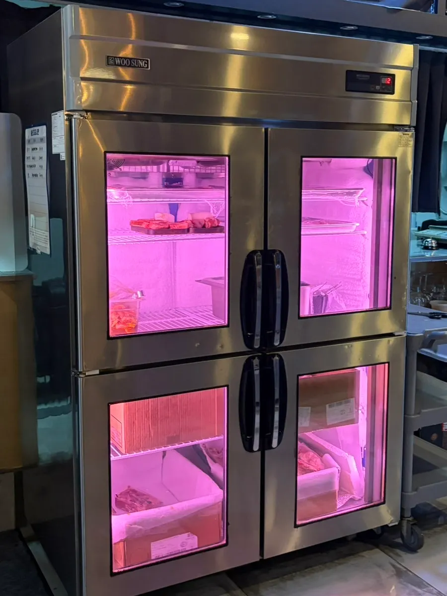Lamb kept in a chilled aging fridge