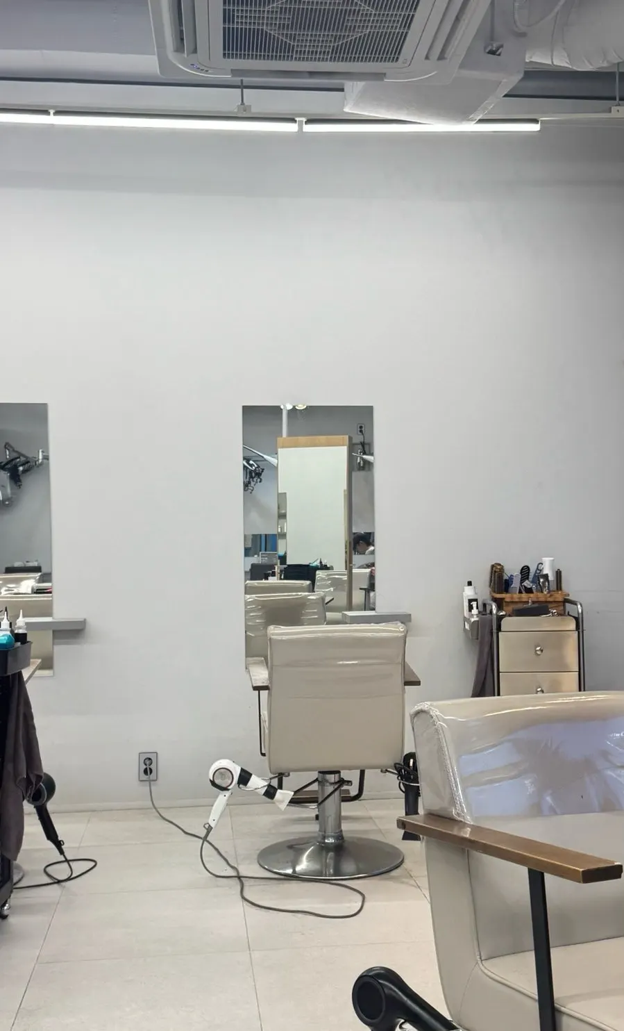Neatly organized salon interior