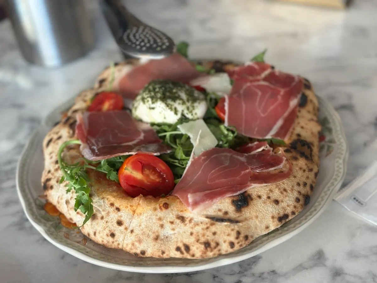 Rocket burrata hamon wood-fired pizza at The European Gwanggyo