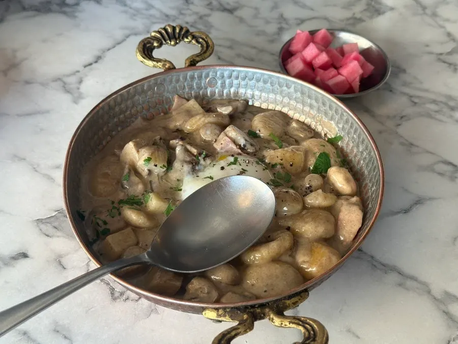 A plate of truffle cream gnocchi at The European Gwanggyo