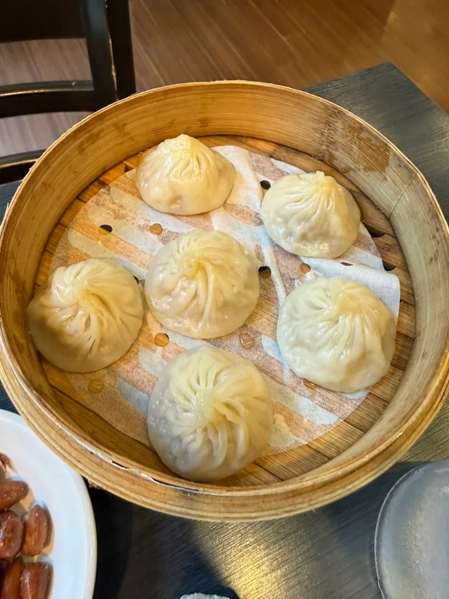 Xiaolongbao in a steamer basket