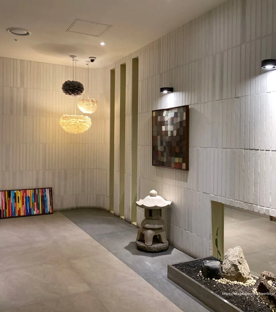 Restaurant entrance with a Korean-inspired mood