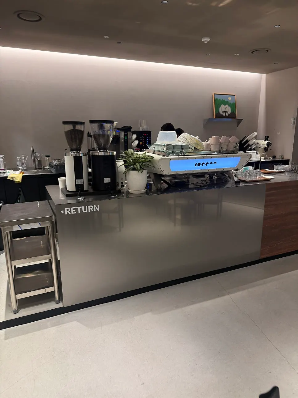 Spacious open basement café space