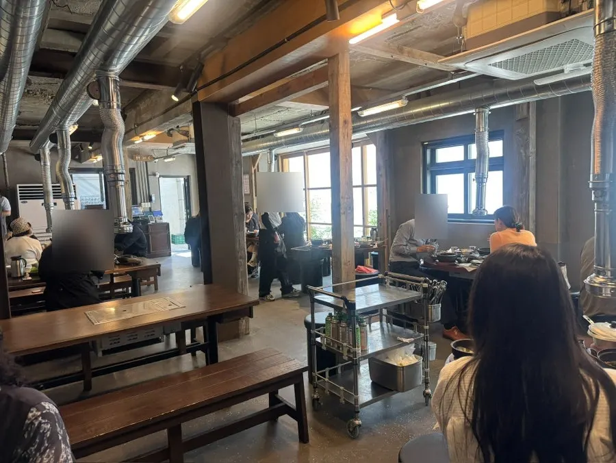 Interior with widely spaced tables