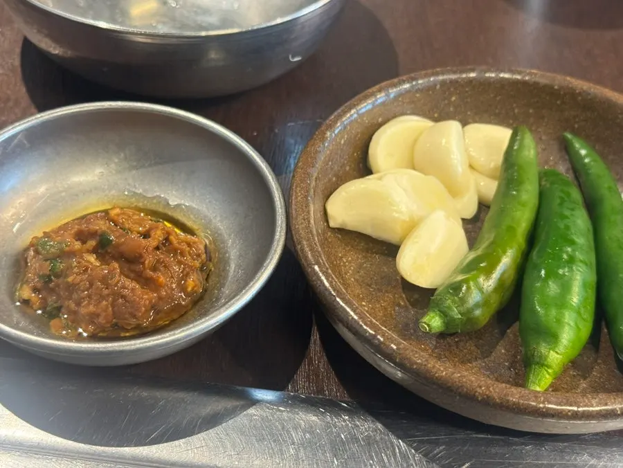 Neatly arranged side dishes