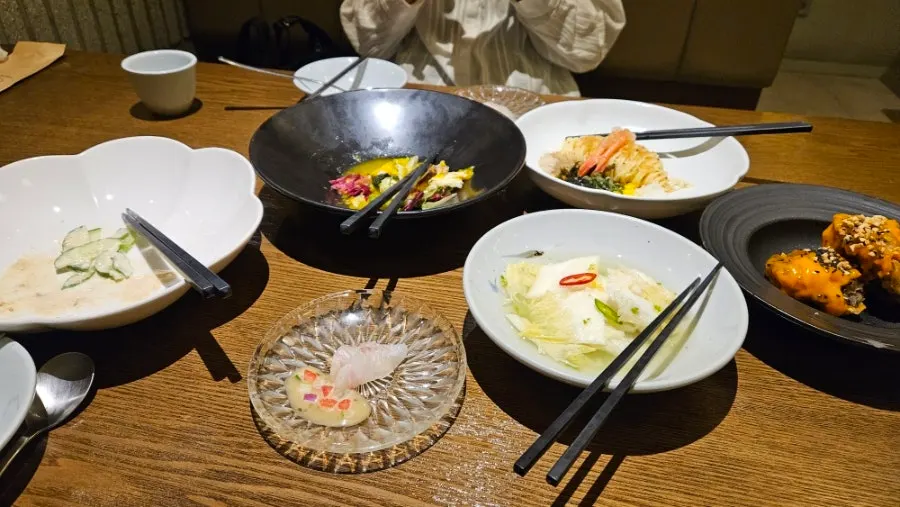 Seasonal raw fish and pickled-vegetable ceviche