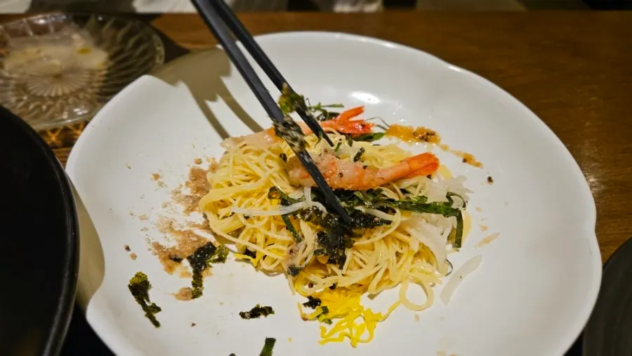 Nutty perilla-oil capellini