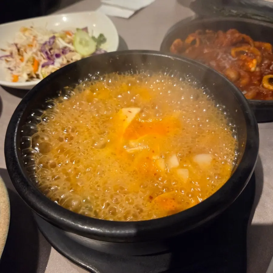 밥과 함께 마무리한 된장찌개