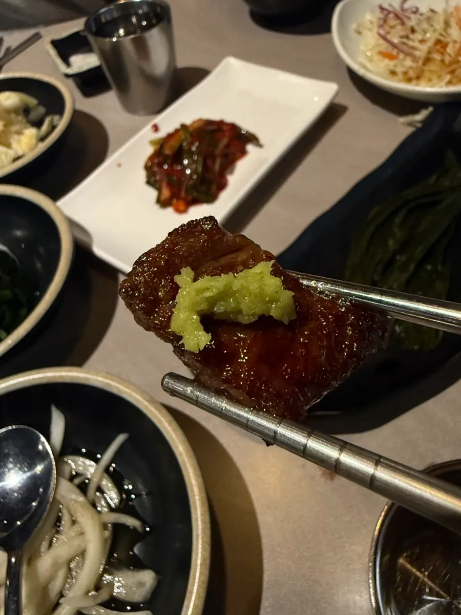 A finished piece of black beef sirloin