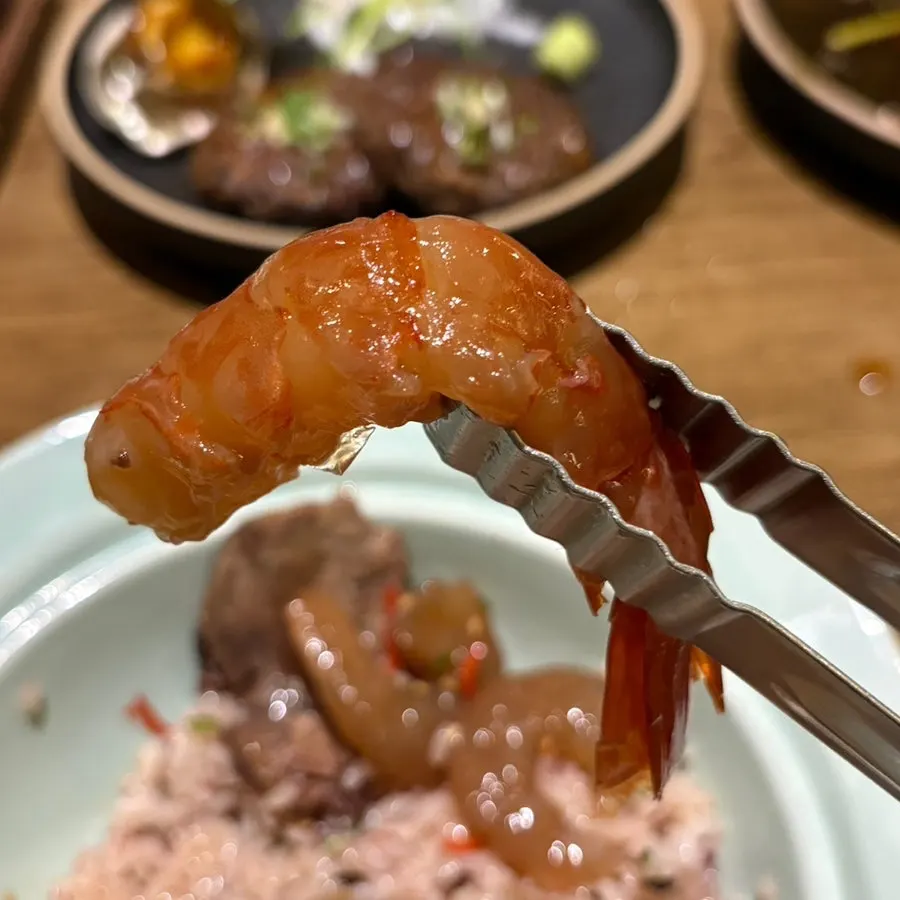 Shrimp-marinated rice with butter