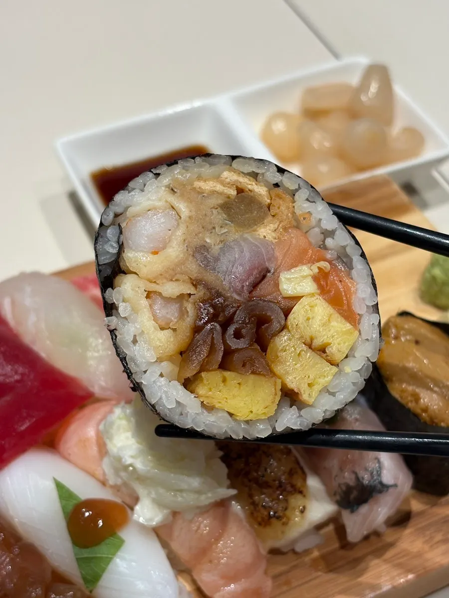 Jumbo shrimp sushi ordered for a child