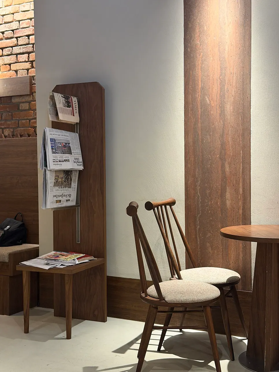 Wood-toned café interior