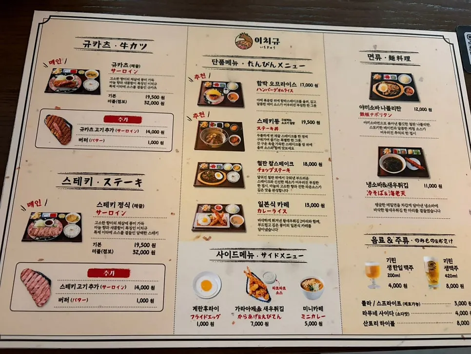 Gyukatsu set menu and prices