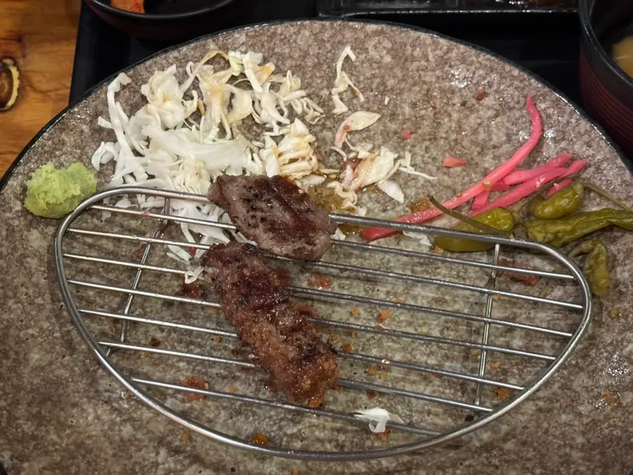 Gyusteki set served with rice