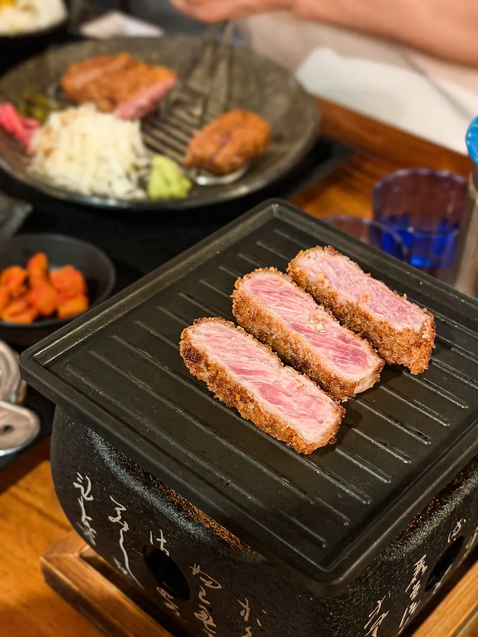 A crispy-fried piece of gyukatsu