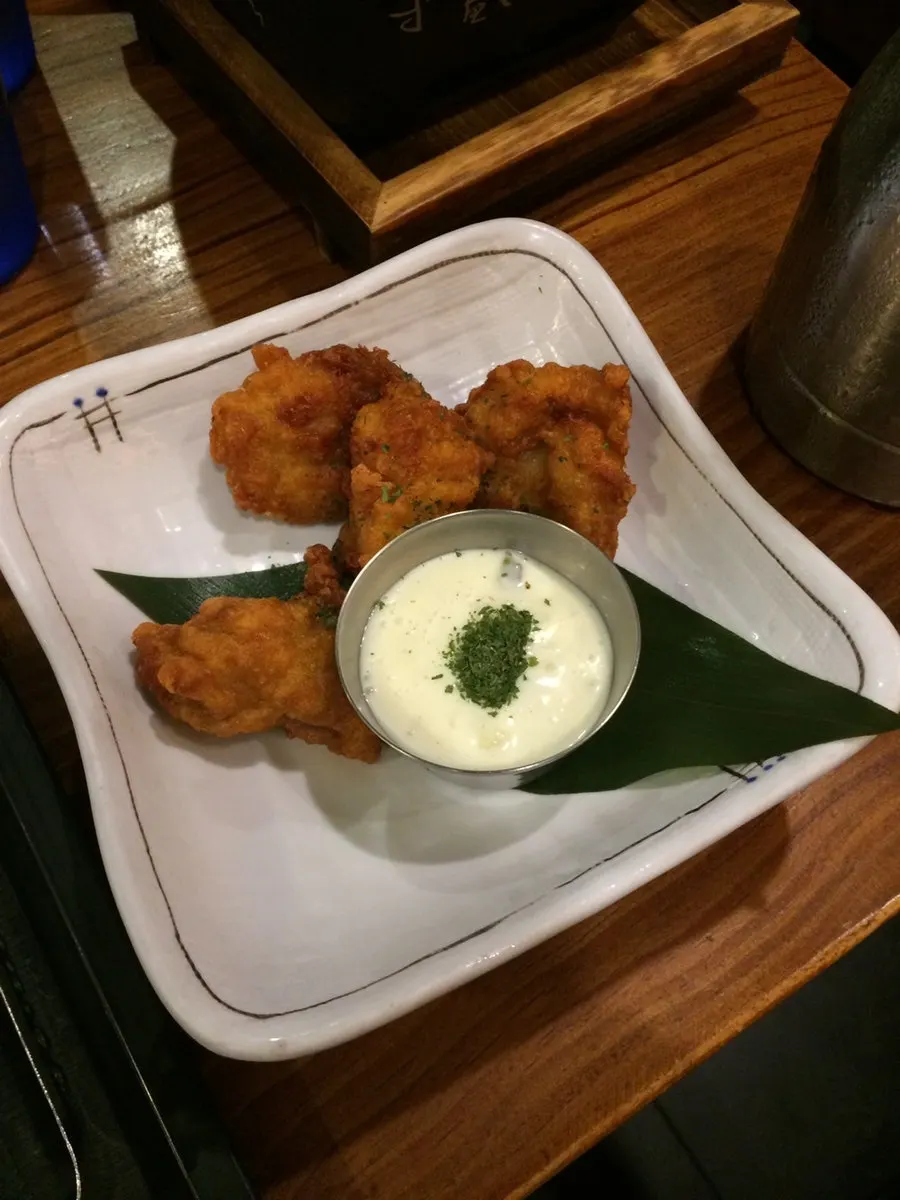 A plate of karaage from the review event