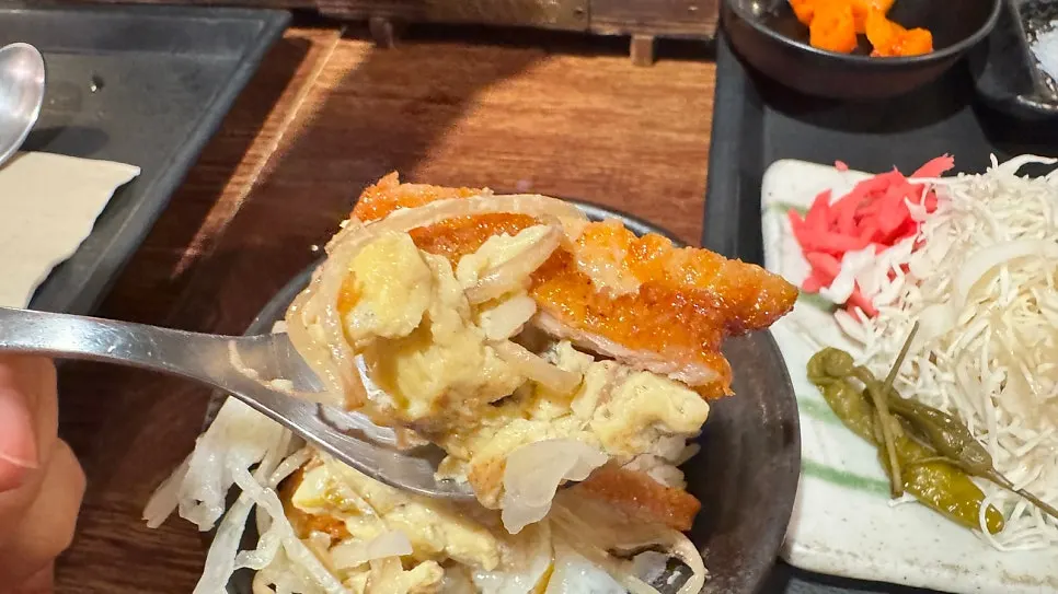 Japanese rice bowl with chicken and egg