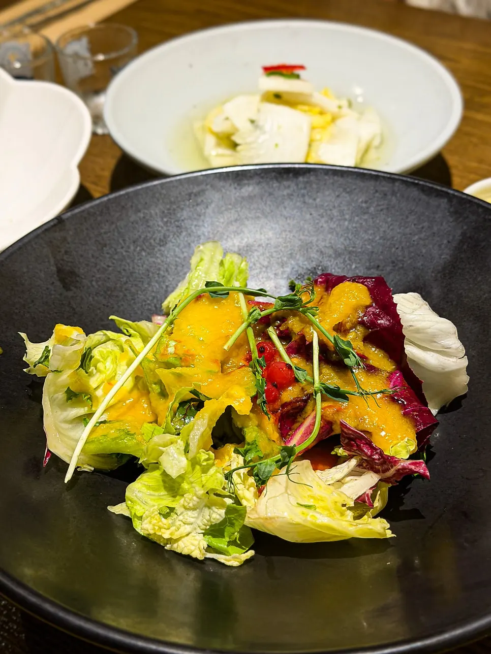 Yuzu salad plate with mixed vegetables