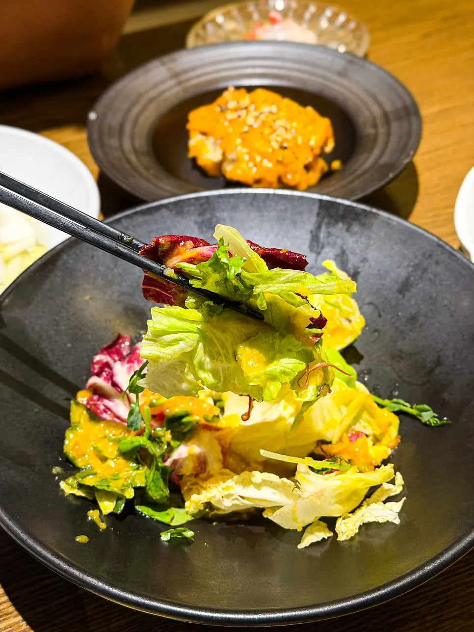 Close-up of the yuzu salad