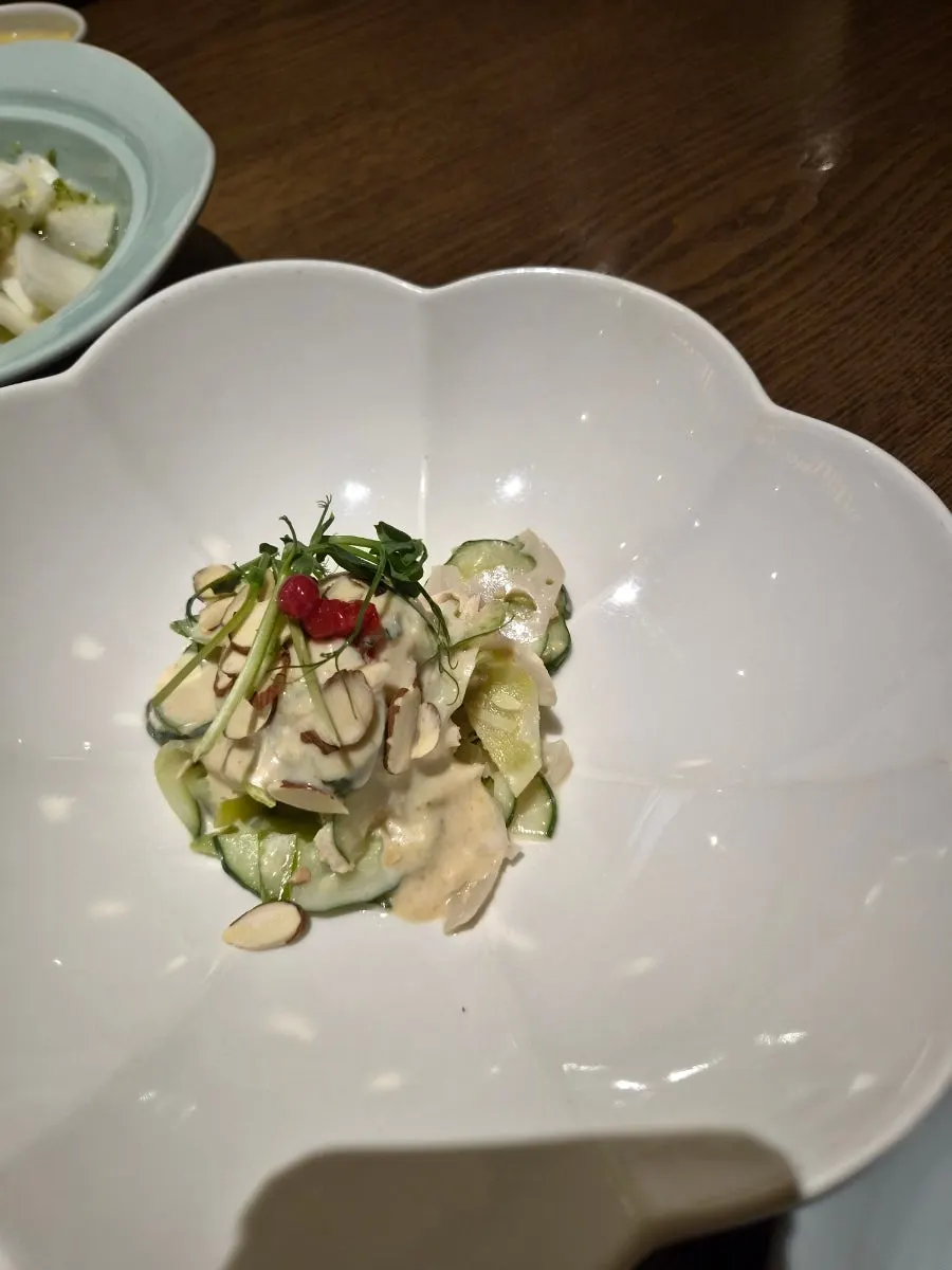 Crispy mushroom jangajji and salad