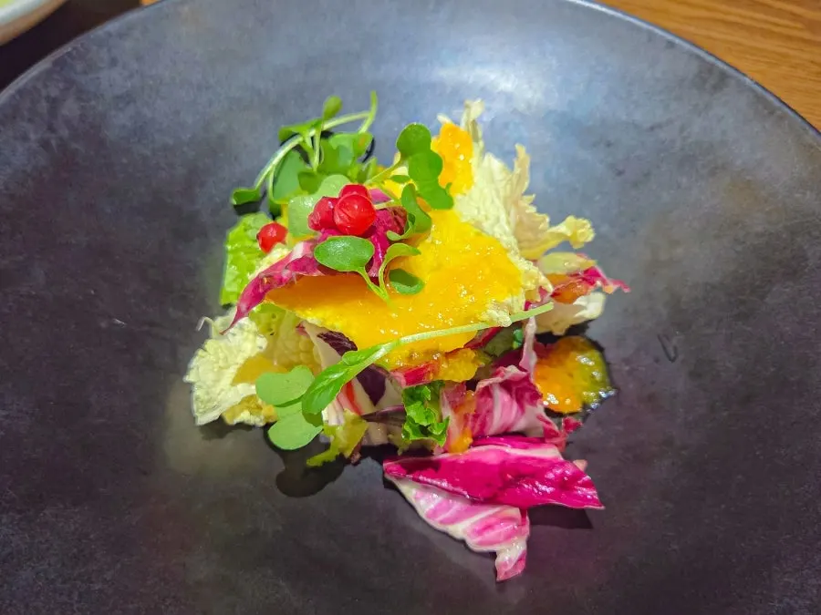 Seasonal salad with yuzu sauce