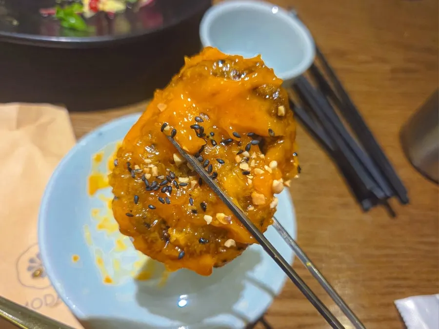Thick fried shiitake mushroom fritters