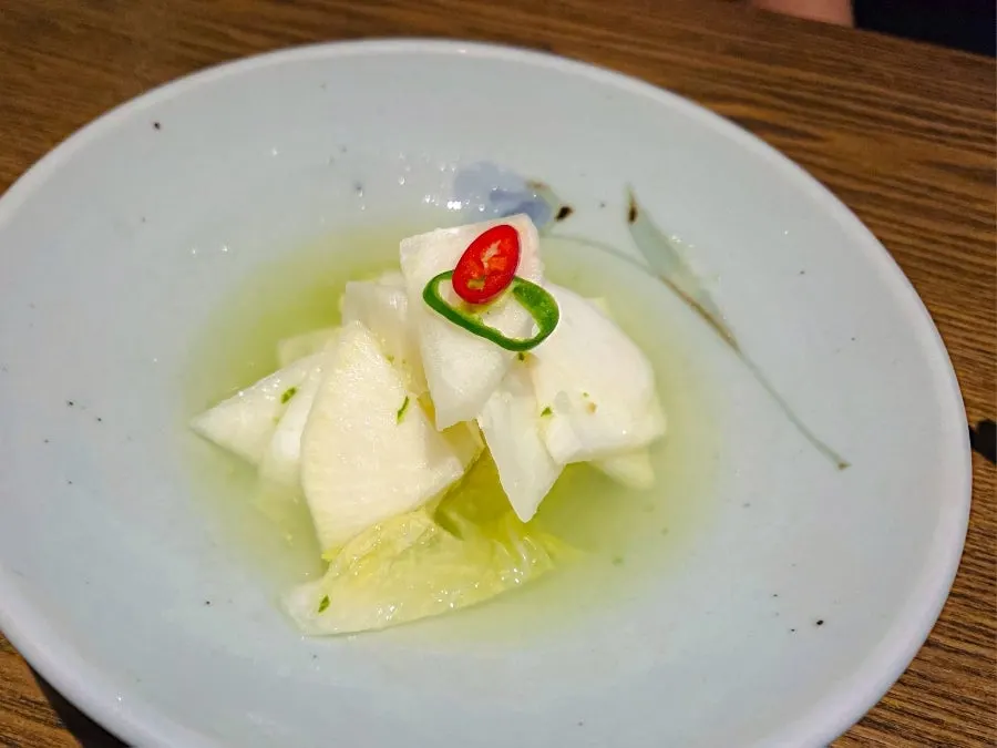 Cheongyang water kimchi with radish and cabbage