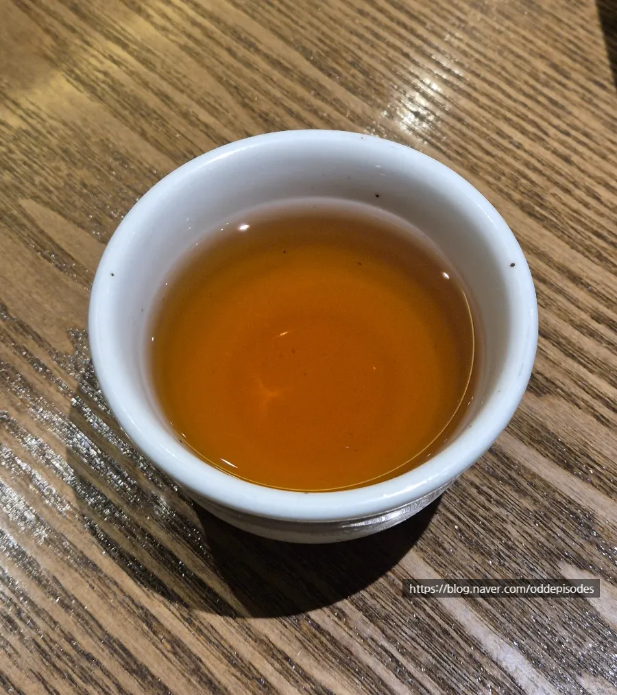 Refreshing plum tea served for dessert