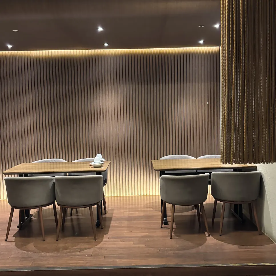 Neatly arranged hall table at Modam Dining