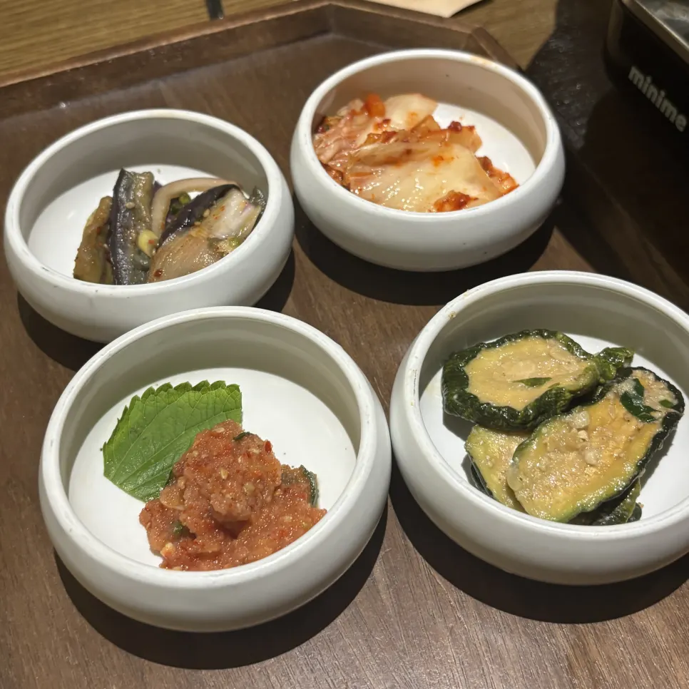 Side dishes with salted pollock roe and namul served together