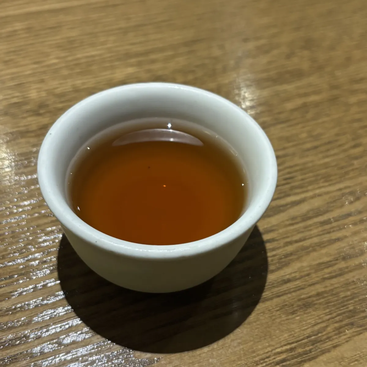 Plum tea served to close the meal