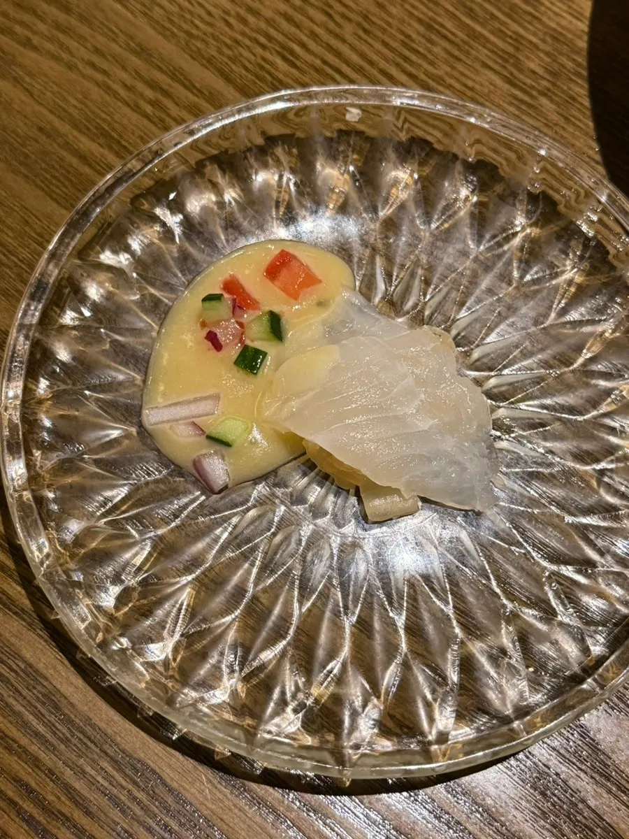 Seasonal raw fish and pickle ceviche