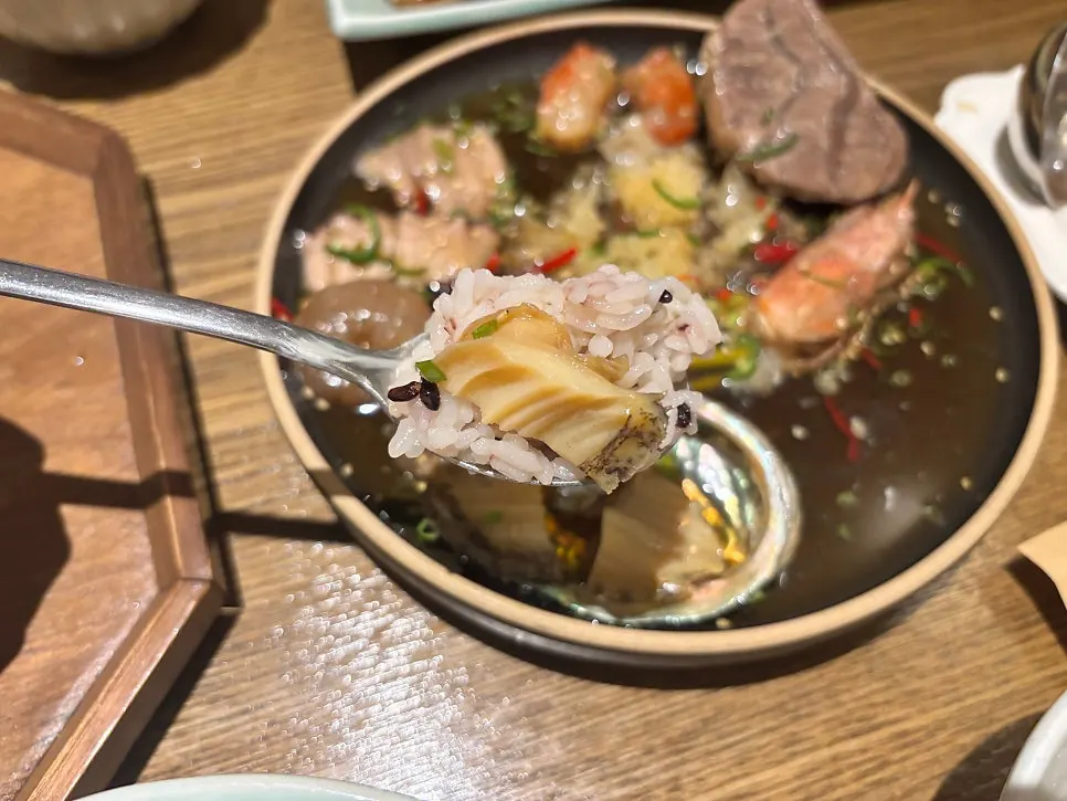 Jeongsik spread with sea snail jang, shrimp jang, and abalone