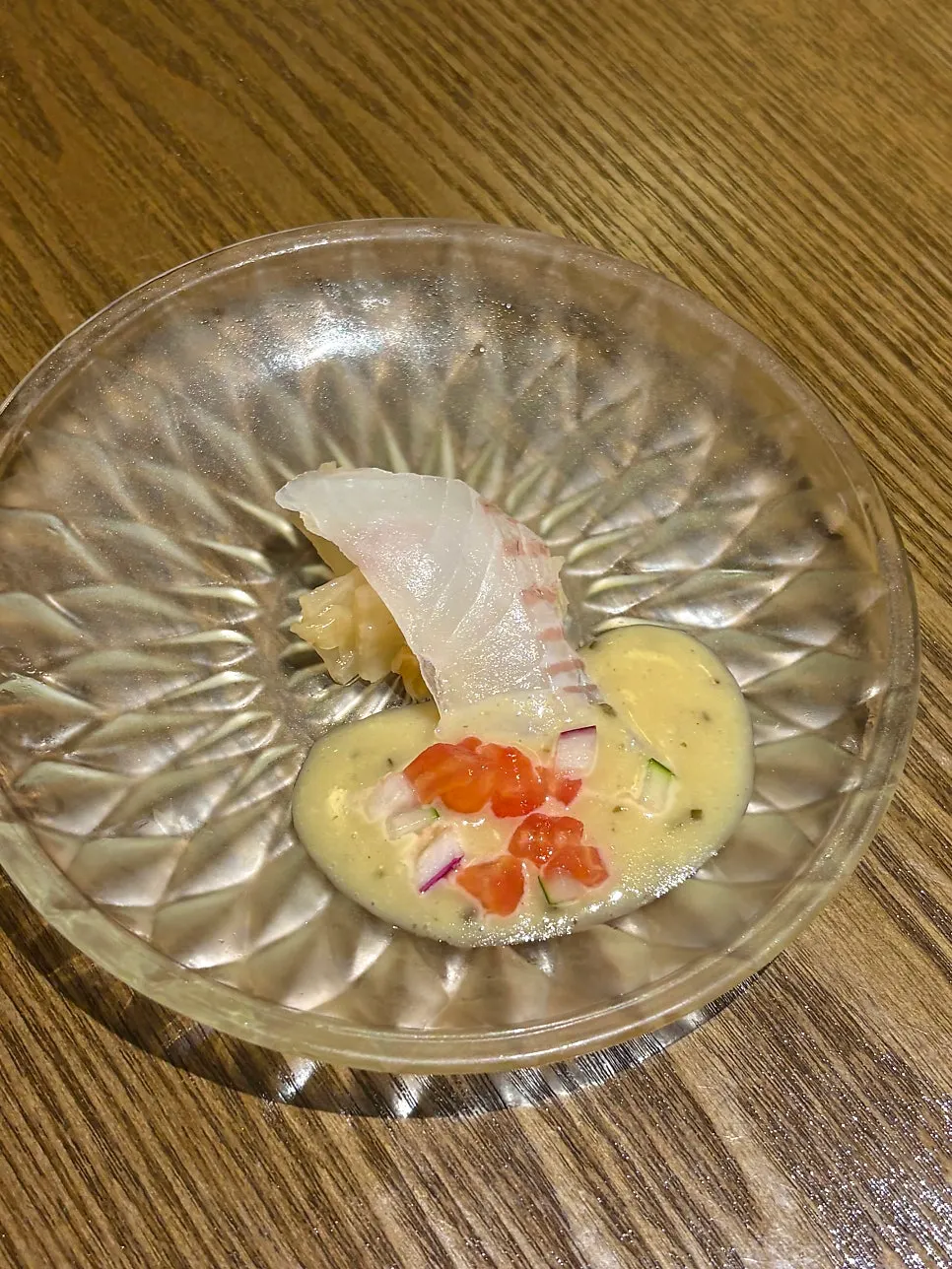 A plate of flounder ceviche